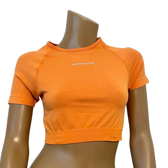 Alphalete Orange Dreamsicle Seamless active crop top small TS 7032 - Picture 1 of 11
